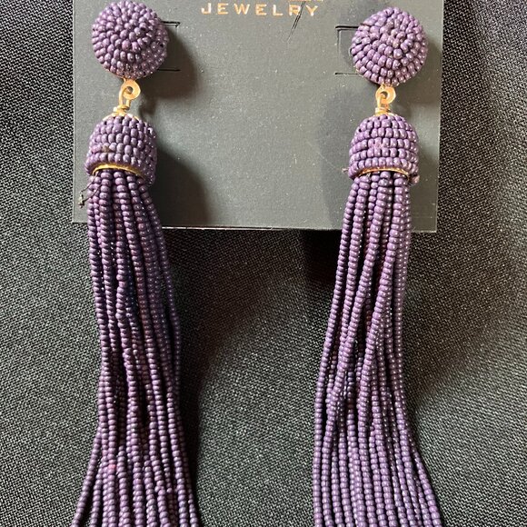 Noir Tassel Earrings (Navy Blue) - Picture 2 of 4